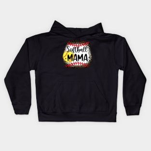 Leopard Softball Mama   Softball Mama   Softball Kids Hoodie